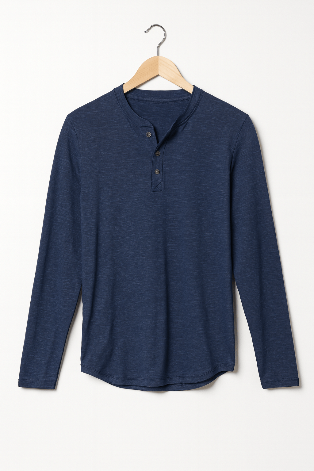 Langarm Shirt Herren mit Knopfleiste | Henley-Look & Rundhals