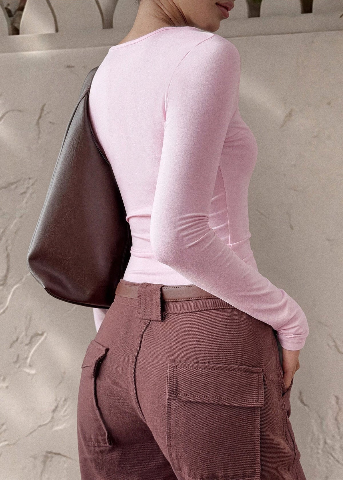 Langarm Top Damen | U-Ausschnitt & Slim Fit