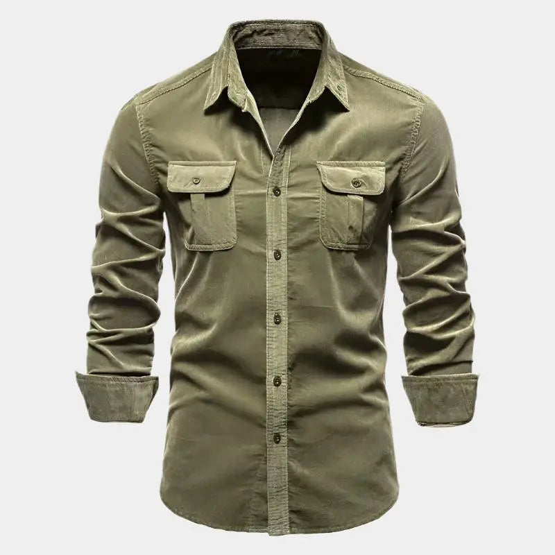 Langarmhemd für Herren, Cordstoff | Regular Fit