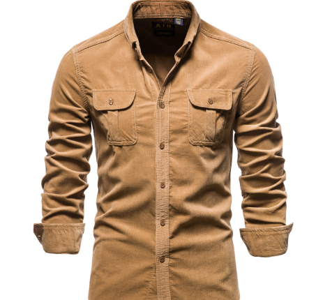 Langarmhemd für Herren, Cordstoff | Regular Fit