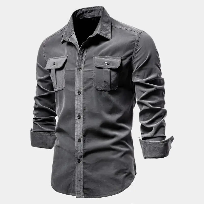 Langarmhemd für Herren, Cordstoff | Regular Fit