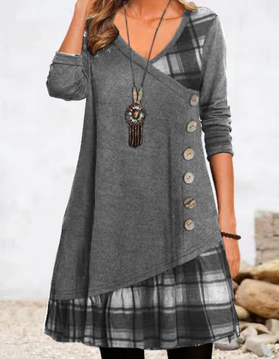 Langarmkleid Damen | V-Ausschnitt & Bequem für Winter