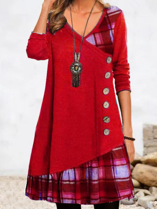 Langarmkleid Damen | V-Ausschnitt & Bequem für Winter