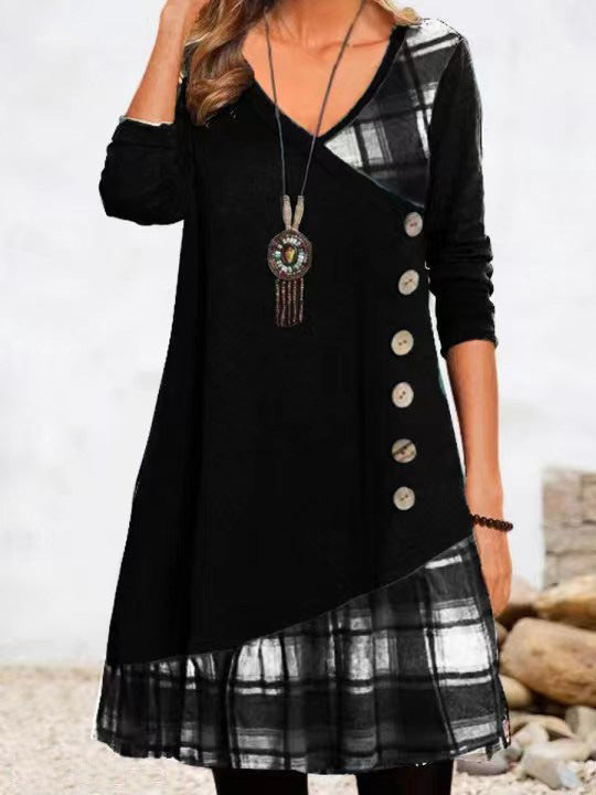 Langarmkleid Damen | V-Ausschnitt & Bequem für Winter