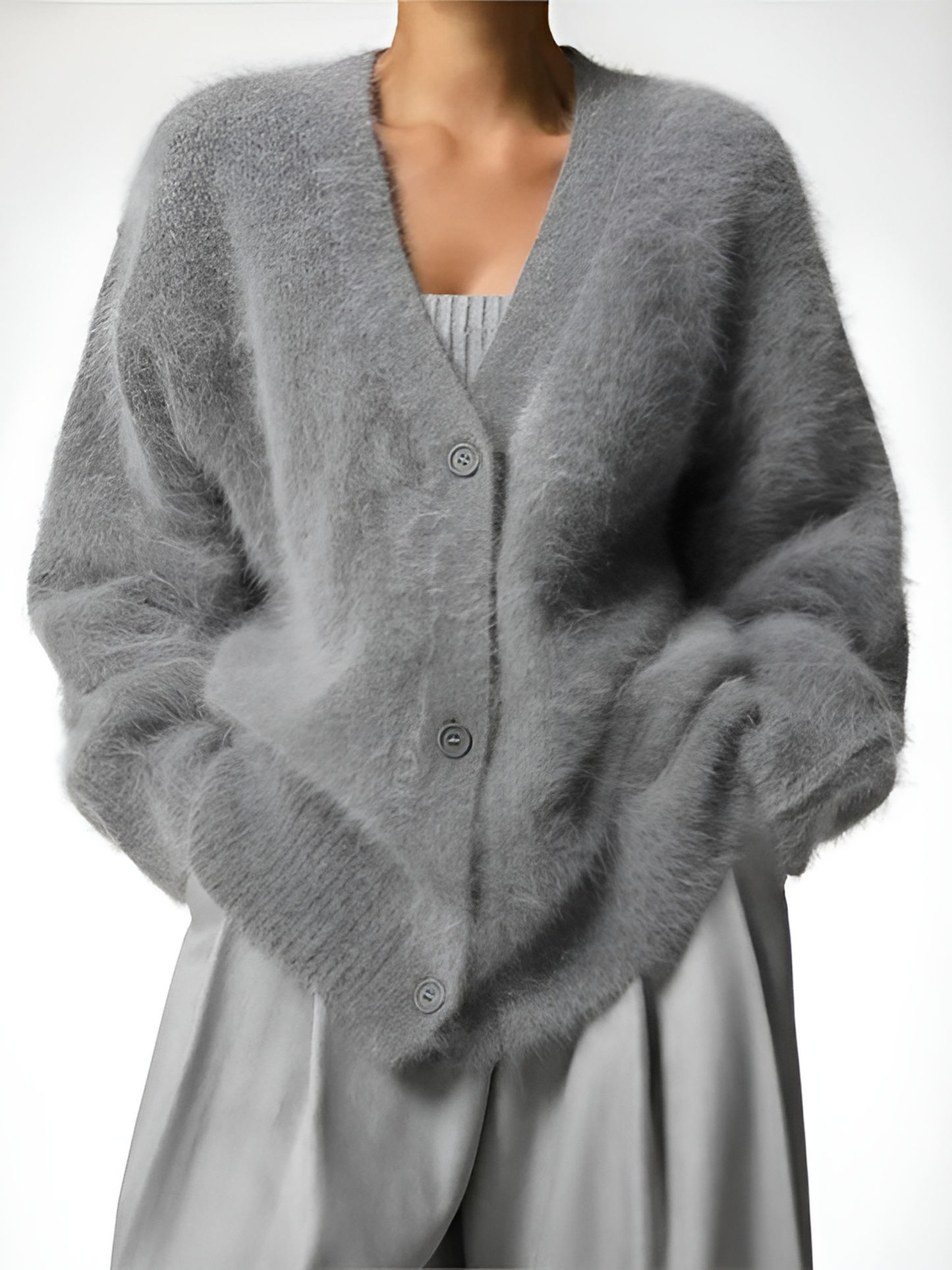 Langer Cardigan für Damen | Gestrickt, Regular Fit
