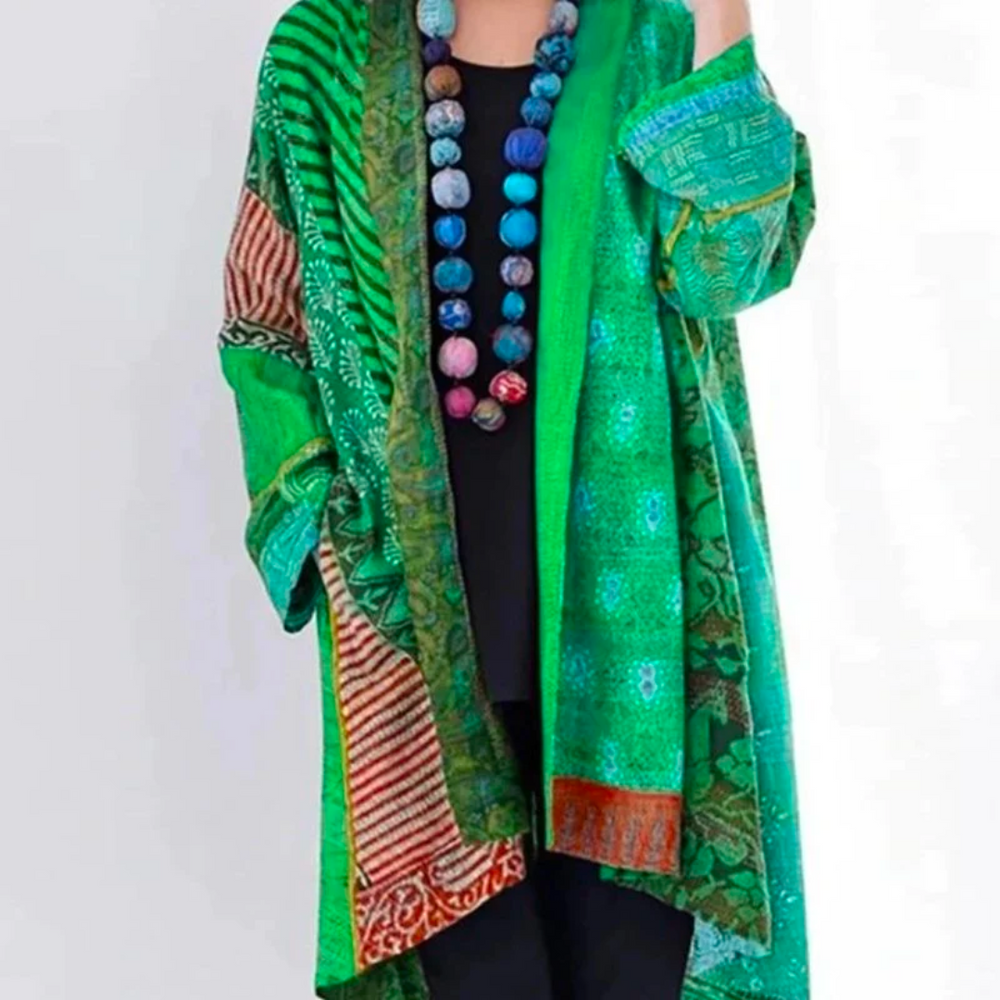 Lange Strickjacke für Damen | Leichte Baumwollmischung