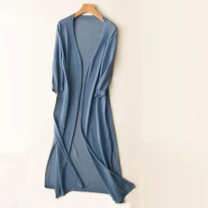 Langer Strickjacke für Damen | Leichter V-Ausschnitt
