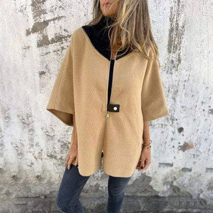 Langjacke Damen | Bicolor-Kragen & Frontzipper
