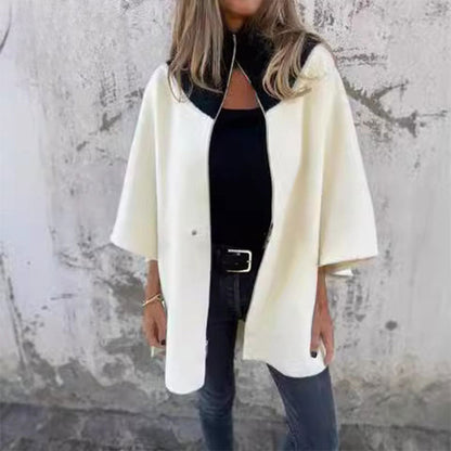 Langjacke Damen | Bicolor-Kragen & Frontzipper