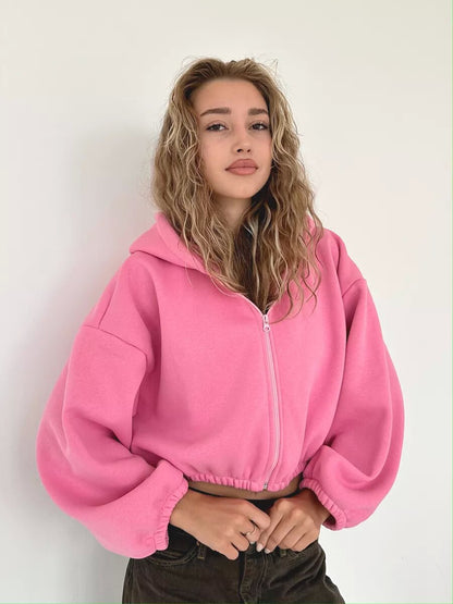 Lässige, leichte, kurze Sport-Hoodie-Jacke 3