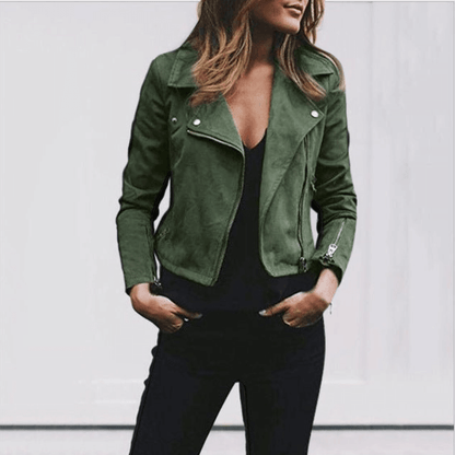 Laura – Kurze Bikerjacke mit Reverskragen 1