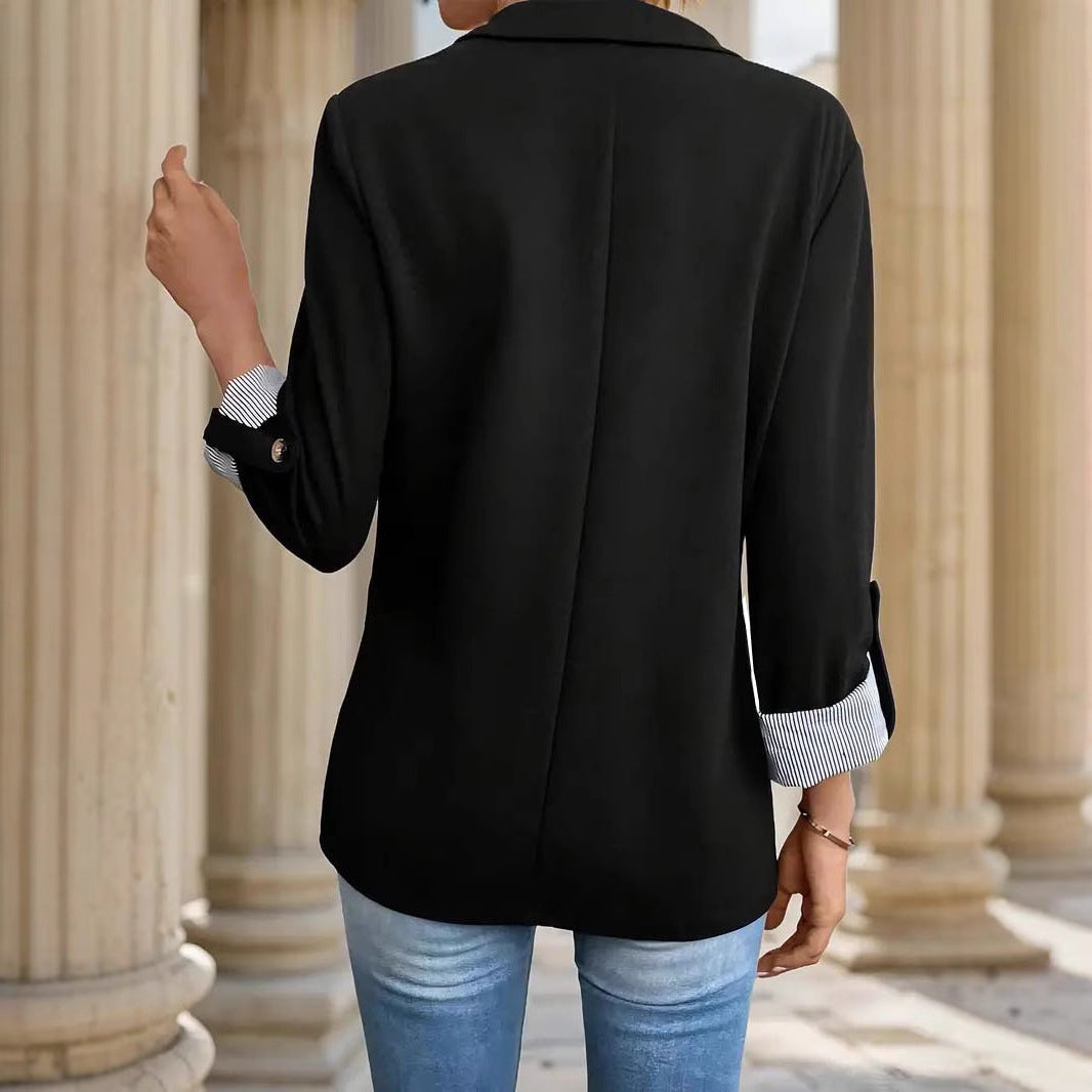 Leandra | Damen Blazer Reverskragen 3/4-Ärmel Streifenaufschlag 6