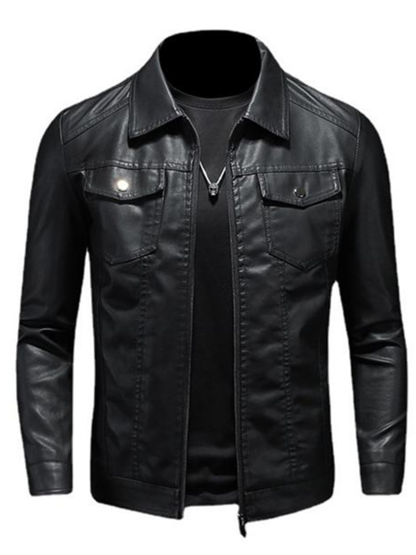 Leder-Bikerjacke für Herren | Bequeme Passform