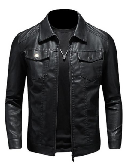 Leder-Bikerjacke für Herren | Bequeme Passform