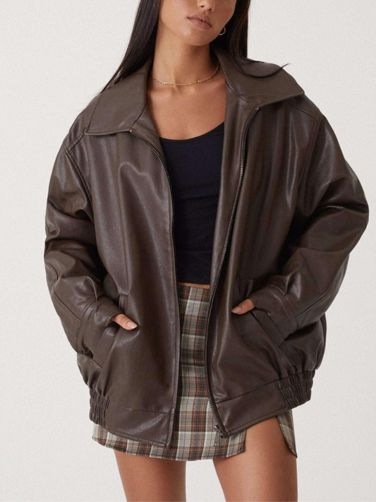 Lederjacke Damen | Oversized Passform | Winter