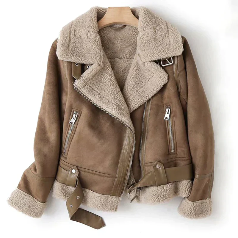 Lederjacke für Damen mit Sherpa-Futter | Winter