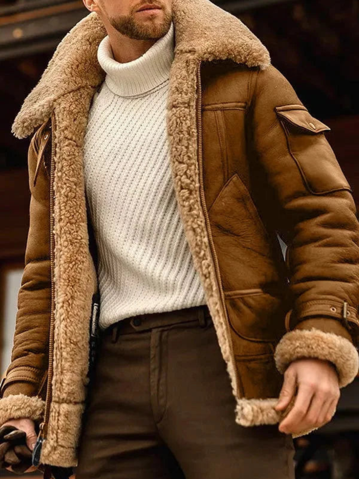 Lederjacke für Herren, Regular Fit | Winter