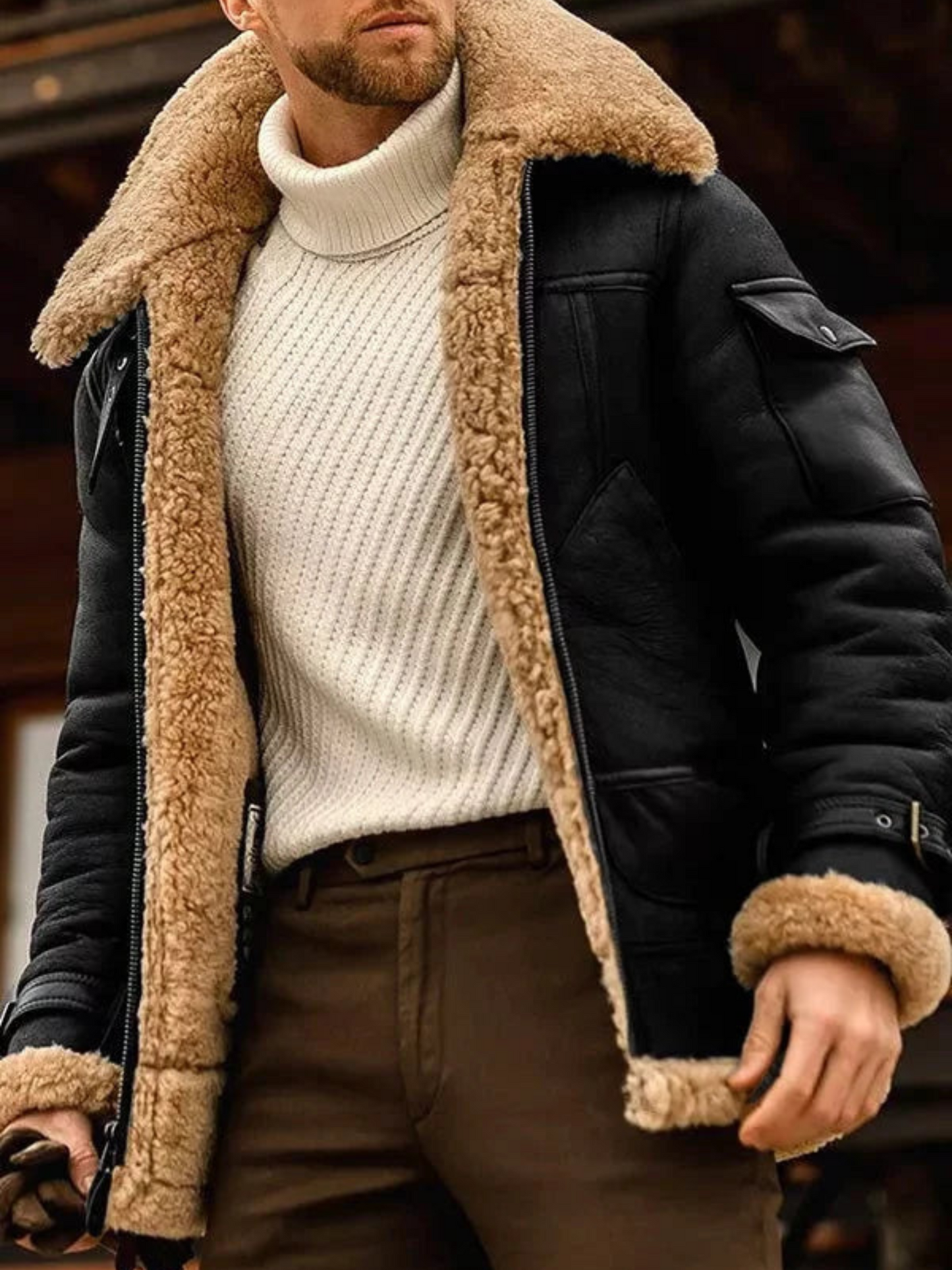 Lederjacke für Herren, Regular Fit | Winter