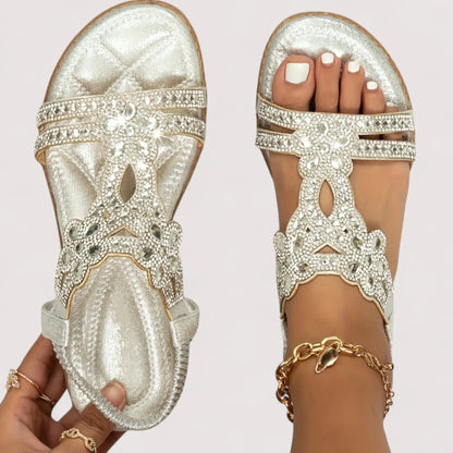 Sandalen Damen | Strass-Kristall & Glamouröser Sommerlook