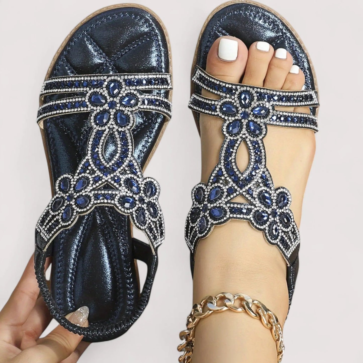 Sandalen Damen | Strass-Kristall & Glamouröser Sommerlook
