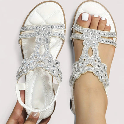 Sandalen Damen | Strass-Kristall & Glamouröser Sommerlook