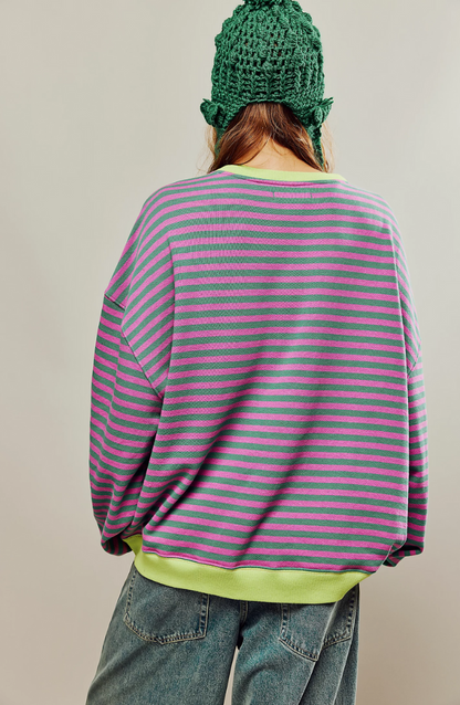 Lina – Gestreiftes Oversize Sweatshirt Damen 1