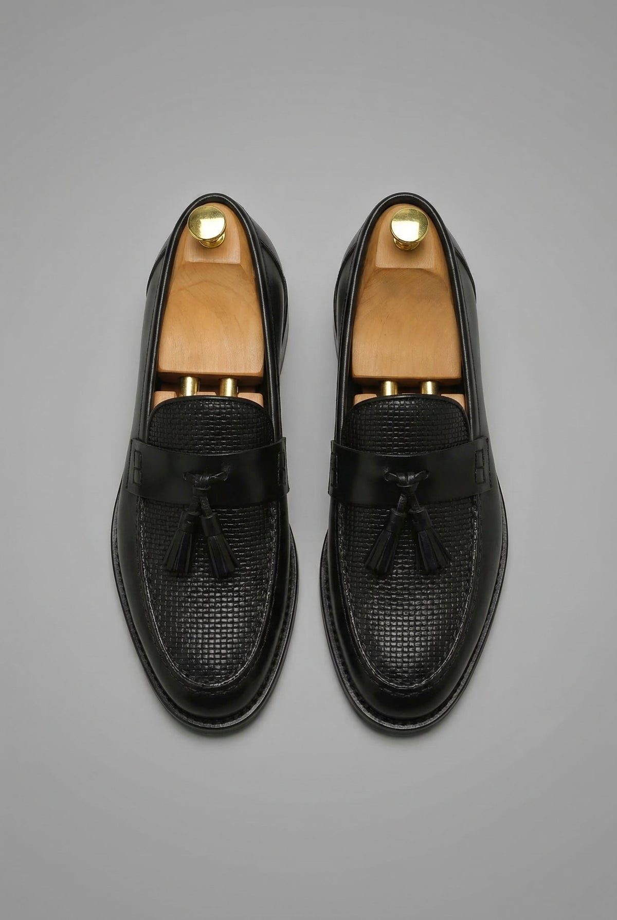 Herren Geflochtene Quasten-Slipper Klassische Leder-Loafer