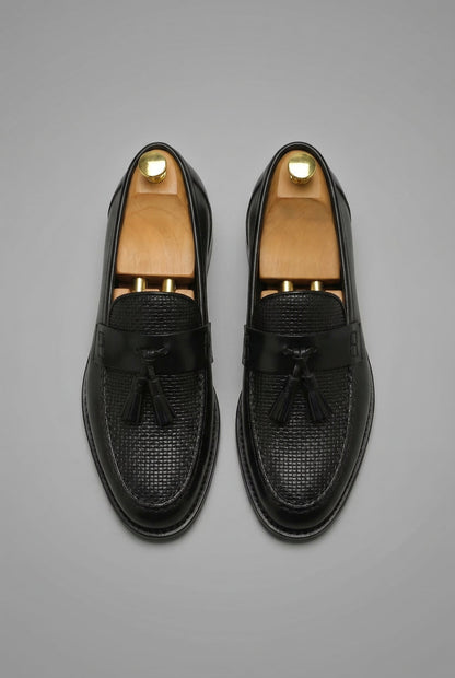 Herren Geflochtene Quasten-Slipper Klassische Leder-Loafer