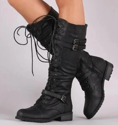 Lulu - Retro-Schnürstiefel mit Schnalle 0