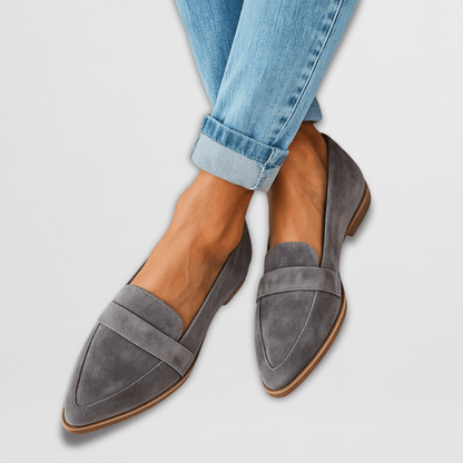Magdalena | Damen Frühlings Spitz Zulaufende Wildleder Loafer 1