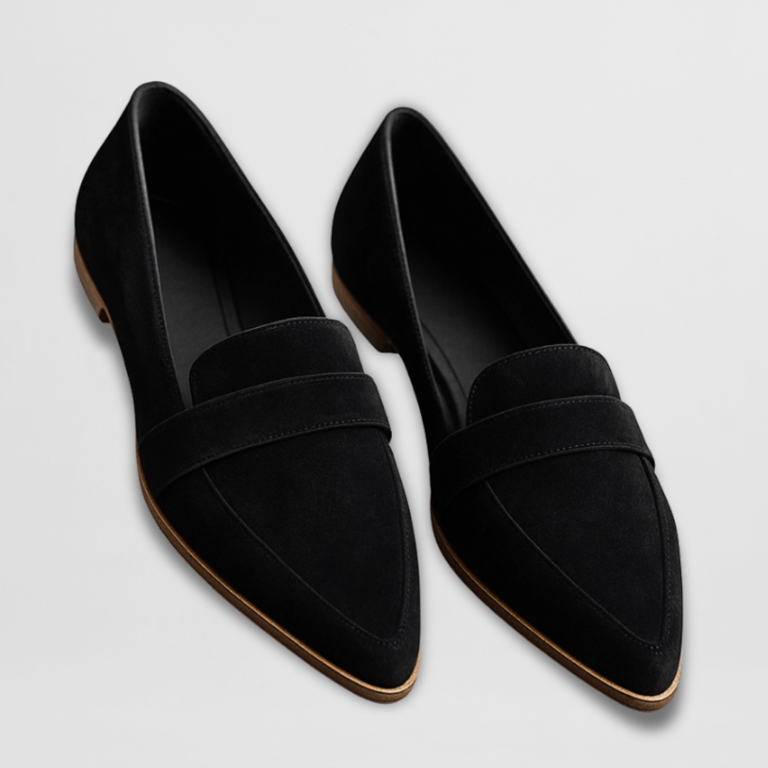 Magdalena | Damen Frühlings Spitz Zulaufende Wildleder Loafer 2