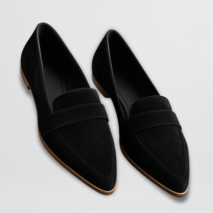 Magdalena | Damen Frühlings Spitz Zulaufende Wildleder Loafer 2