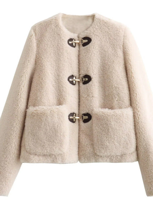 Mantel Damen | Teddy-Optik & Knebelverschluss