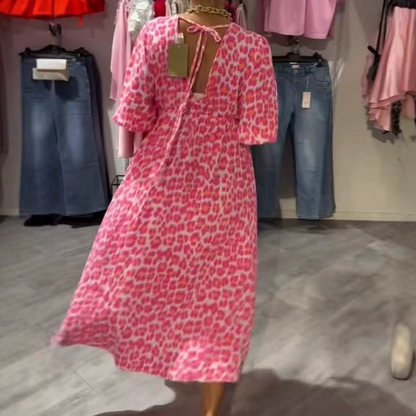 Maxi Kleid Damen | V-Ausschnitt & Puffärmel