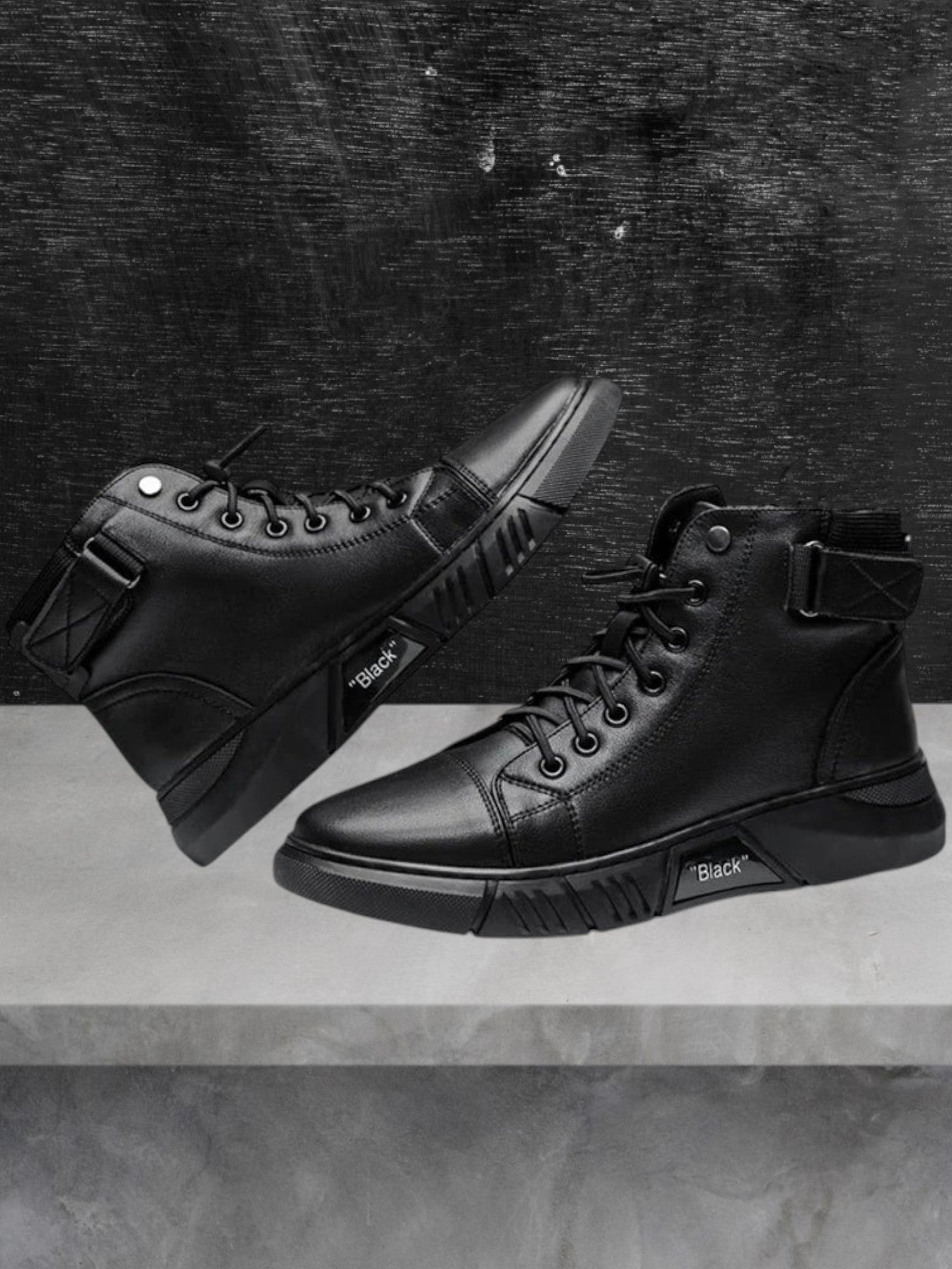 Maximilian | Bequeme schwarze Lederschuhe für Herren mit Gummisohle und modischem Design