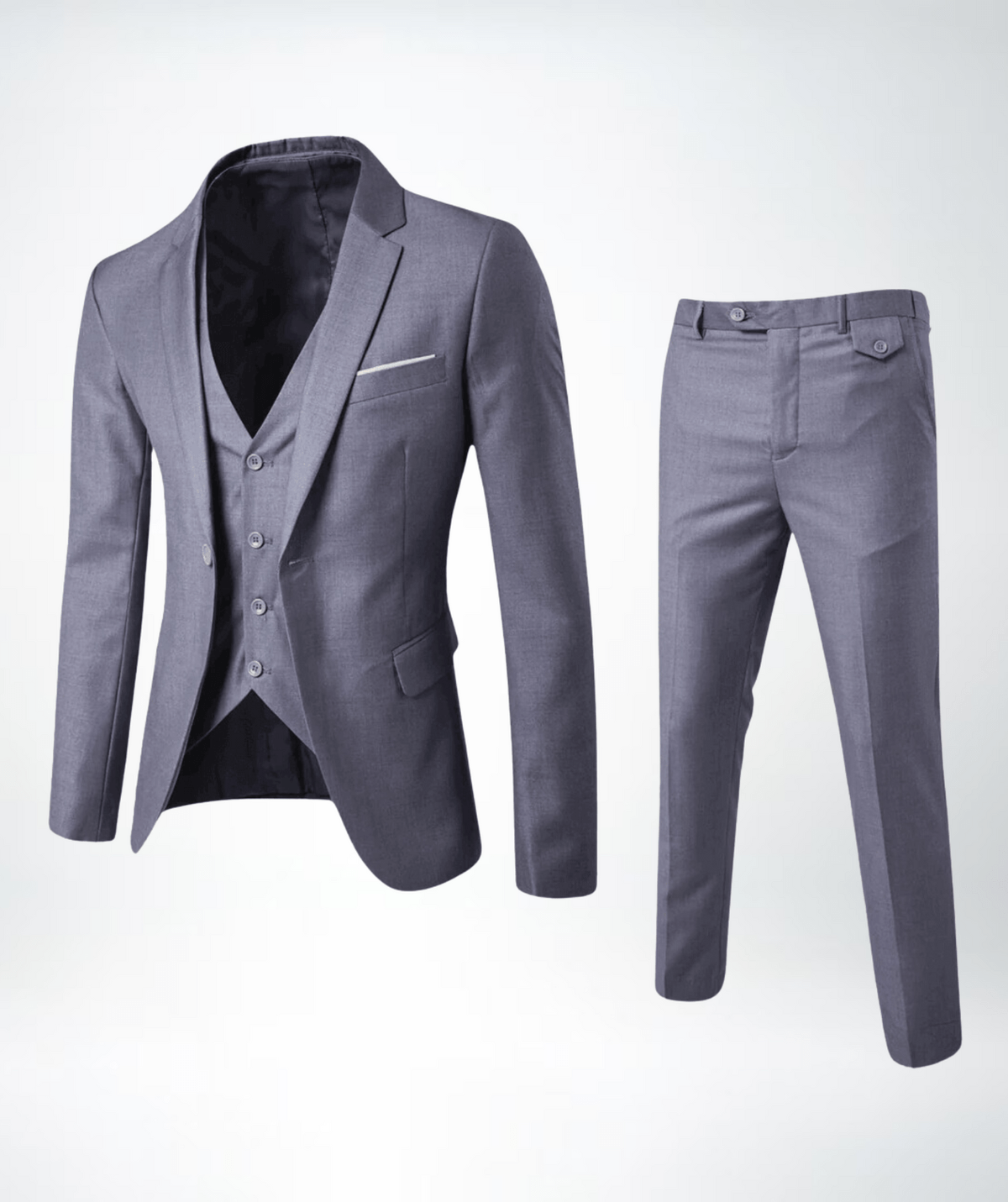 Herren Businessanzug 3-Teilig Sakko Weste Hose Formell 3