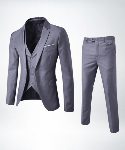 Herren Businessanzug 3-Teilig Sakko Weste Hose Formell 3