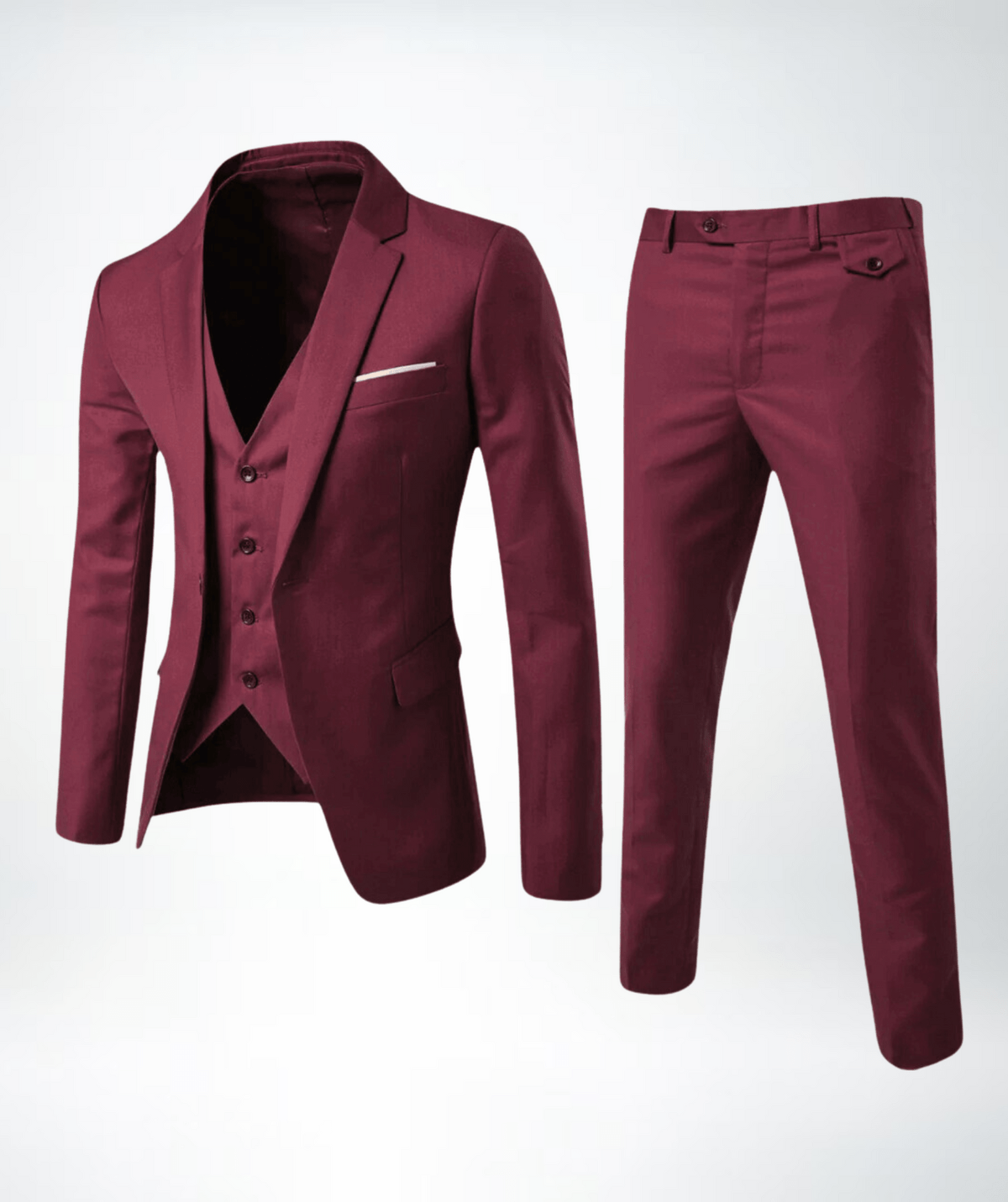 Herren Businessanzug 3-Teilig Sakko Weste Hose Formell 4