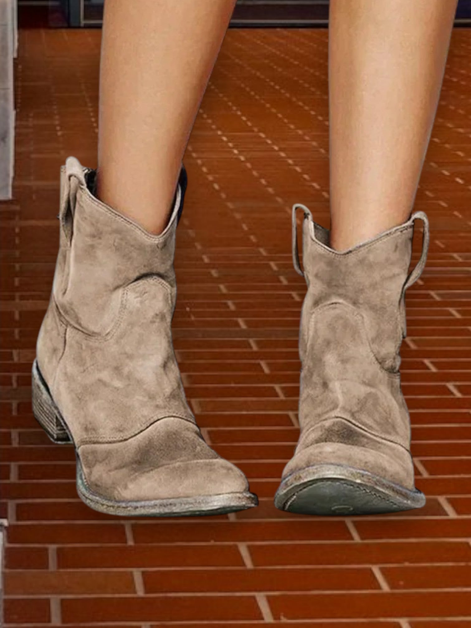 Mia | Vintage Cowboy Knöchelstiefel aus hochwertigem Leder für Damen