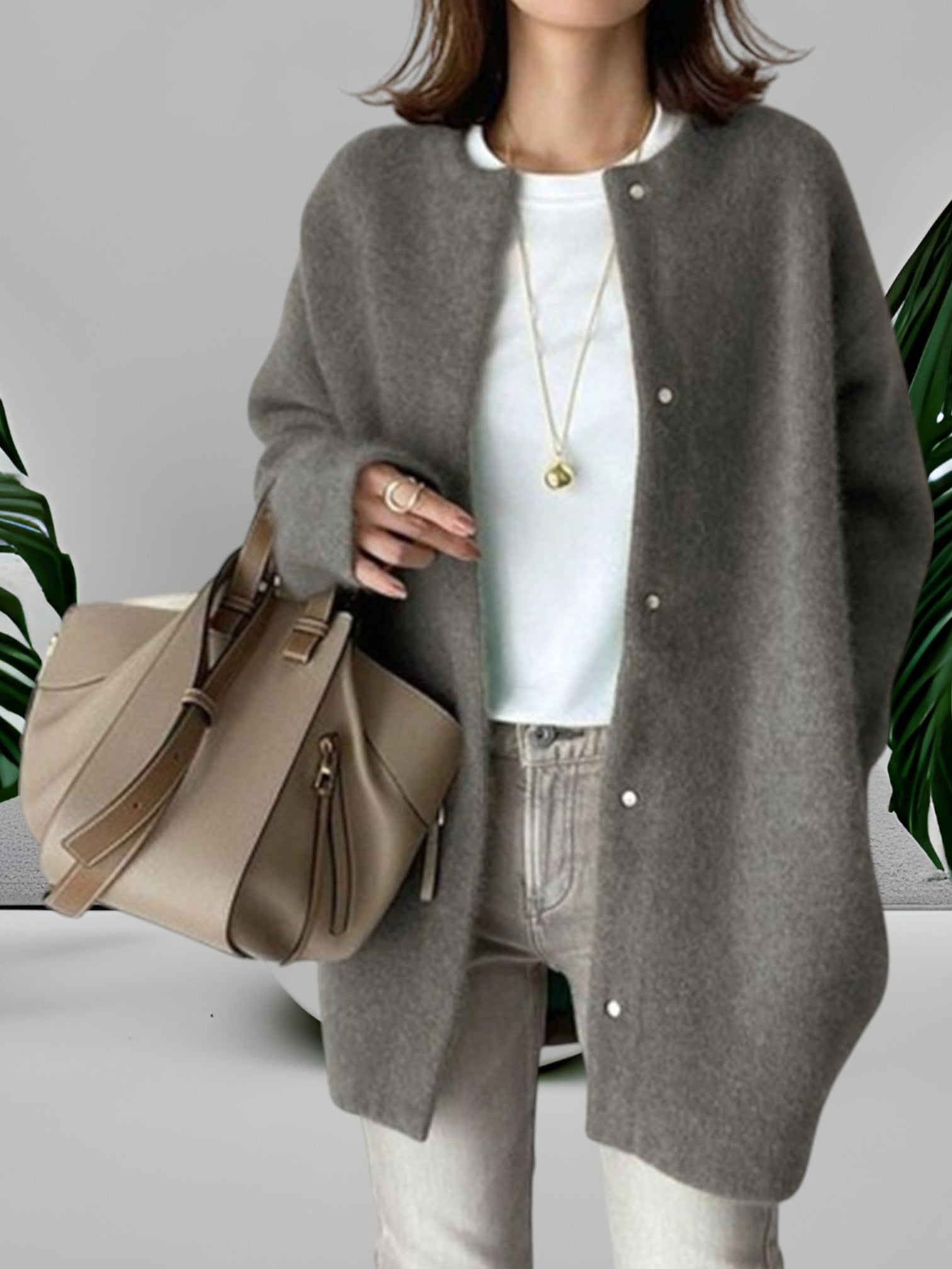 Mia | Bequemer Pullover aus 100% Baumwolle mit Rundhalsausschnitt und langen Ärmeln für Damen
