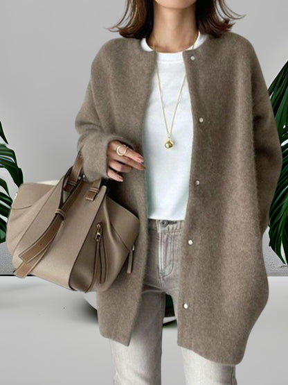 Mia | Bequemer Pullover aus 100% Baumwolle mit Rundhalsausschnitt und langen Ärmeln für Damen