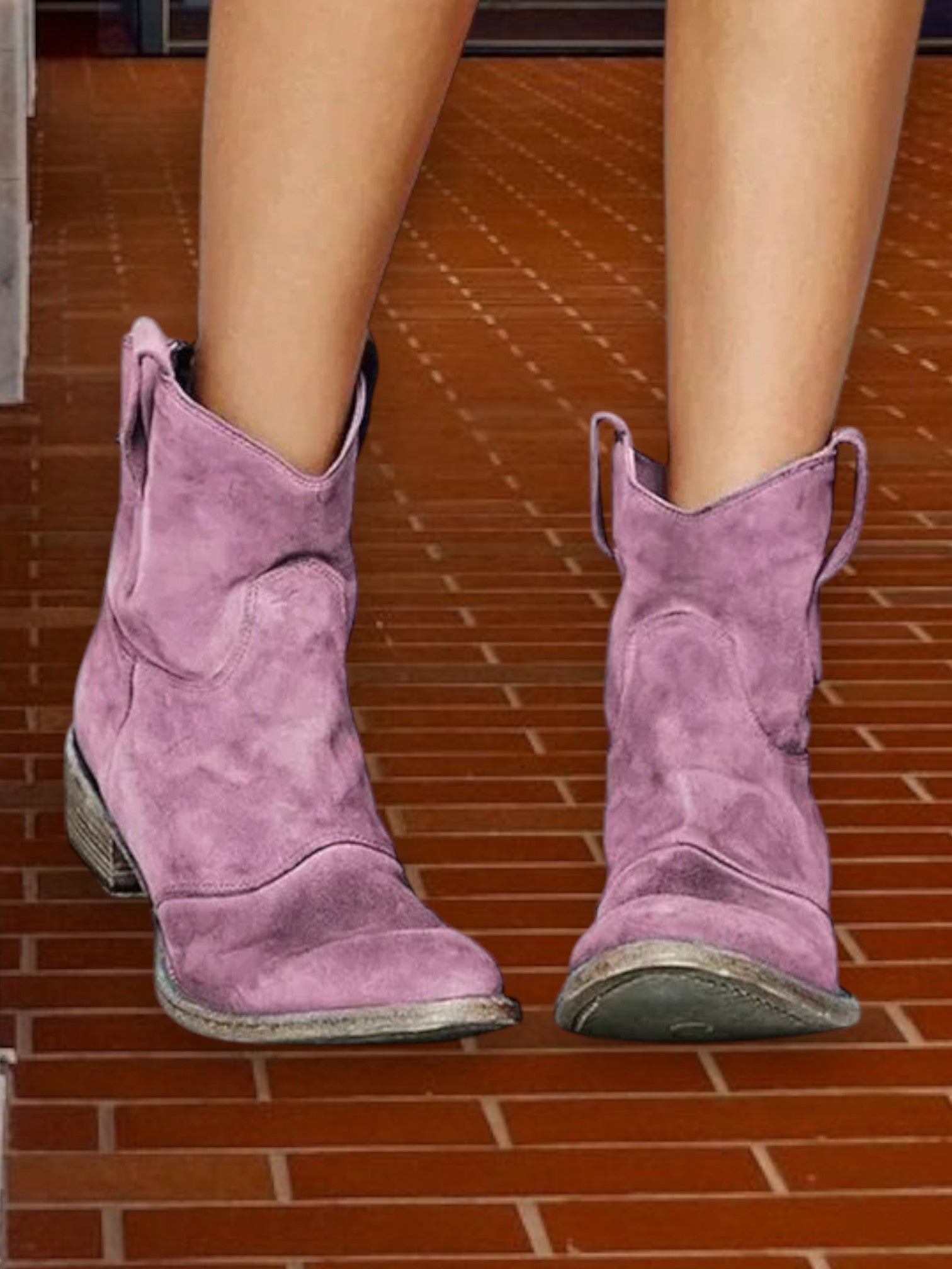Mia | Vintage Cowboy Knöchelstiefel aus hochwertigem Leder für Damen