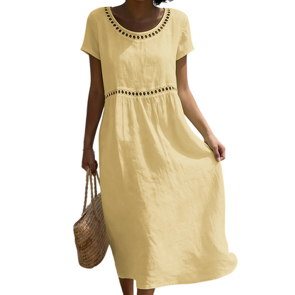Midi Kleid Damen | Lockere Passform & Kurzarm