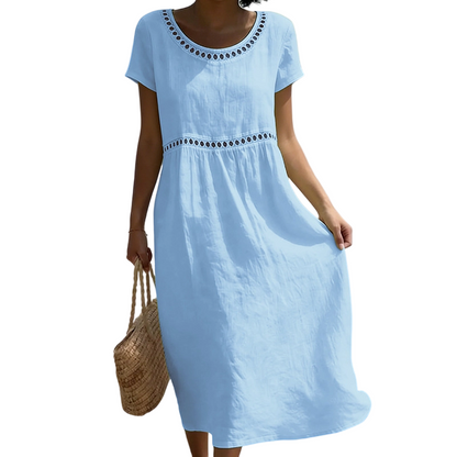 Midi Kleid Damen | Lockere Passform & Kurzarm