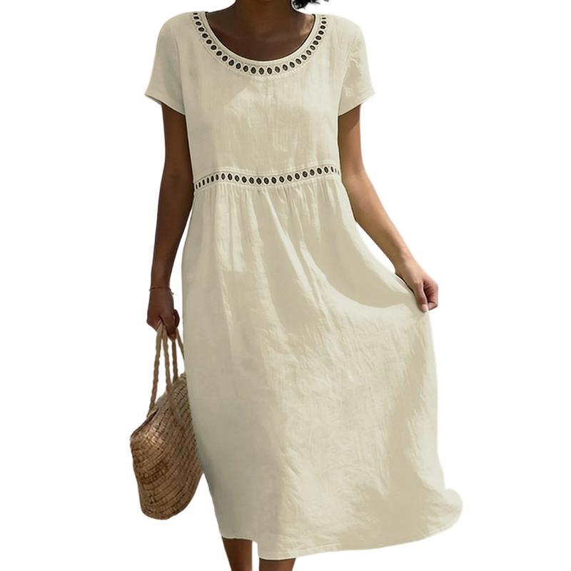 Midi Kleid Damen | Lockere Passform & Kurzarm