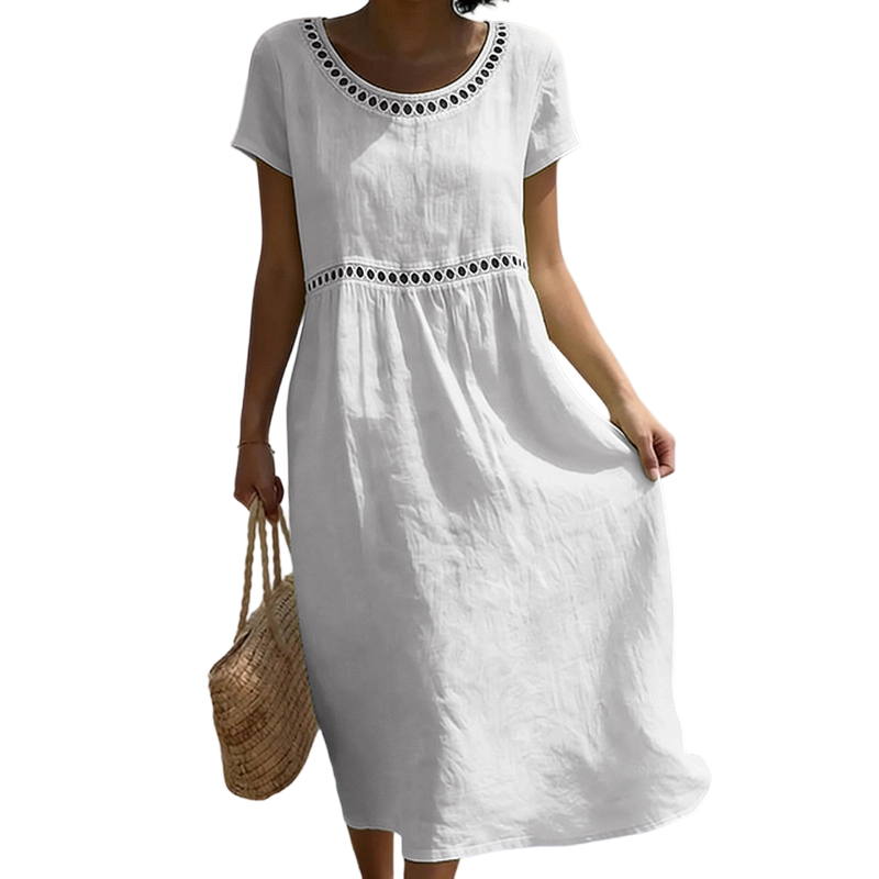Midi Kleid Damen | Lockere Passform & Kurzarm