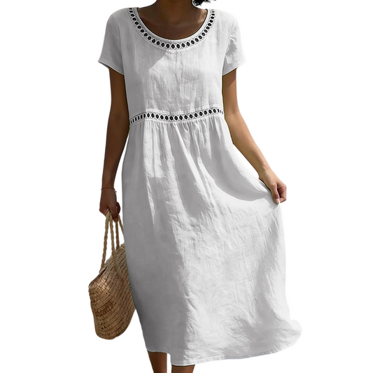 Midi Kleid Damen | Lockere Passform & Kurzarm