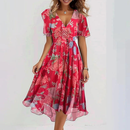 Midi Kleid Damen mit V-Ausschnitt | Luftig & Elegant