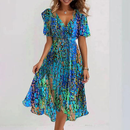 Midi Kleid Damen mit V-Ausschnitt | Luftig & Elegant
