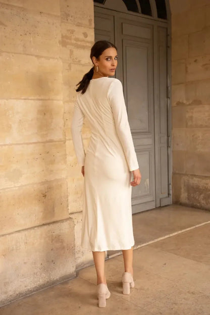 Midi Wickelkleid aus Samt 3
